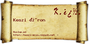 Keszi Áron névjegykártya