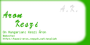 aron keszi business card